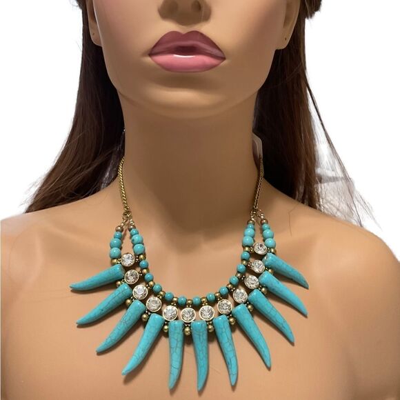 Turquoise Spiked Necklace - Picture 4 of 6